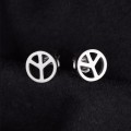 Cnd Symbol Silver Stud Earrings