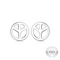 Cnd Symbol Silver Stud Earrings