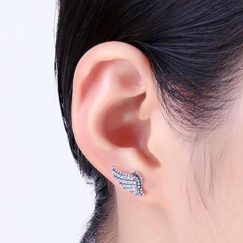販売公式 Pandora Majestic Feathers Stud Earrings - Sterling Silver ...